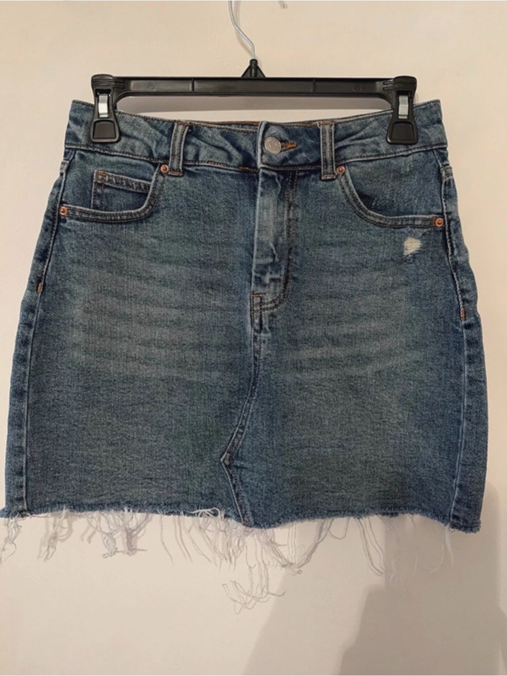 wild fable Blue Denim Distressed Mini Skirt